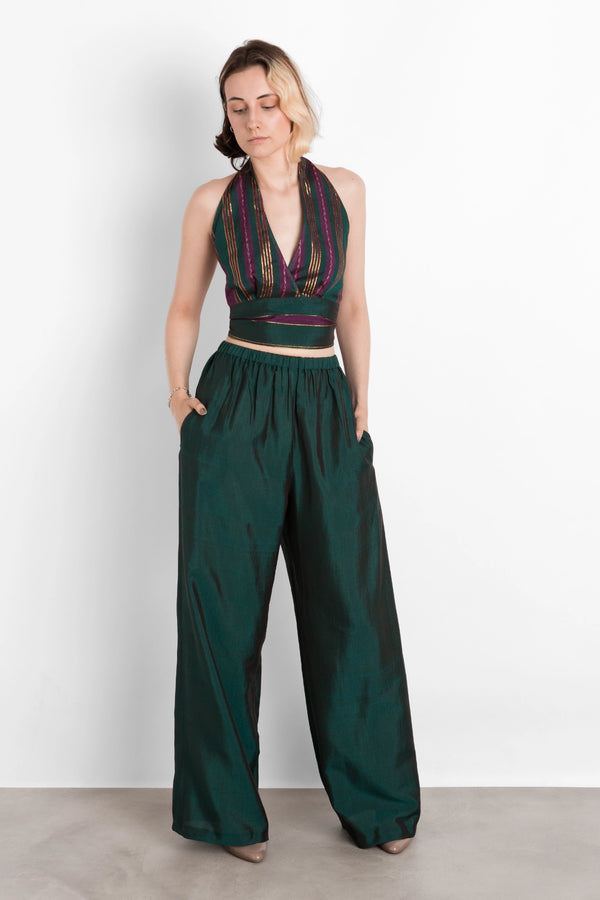 Handloom Stretch Waistband Trouser (Small)